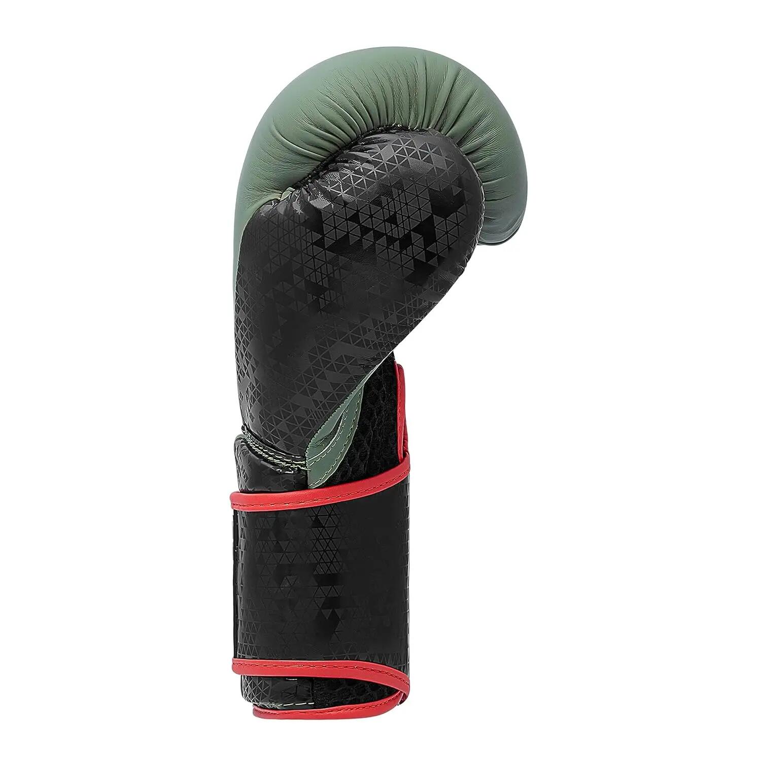 Adidas Combat 50 Boxing Gloves, Training, Sparring, Boxing Bag Workouts, for Men, Women, Kids, PU, Strap Provides Wrist Support, Hook, Punch (Orbit Green/Black, 10 oz) -  3