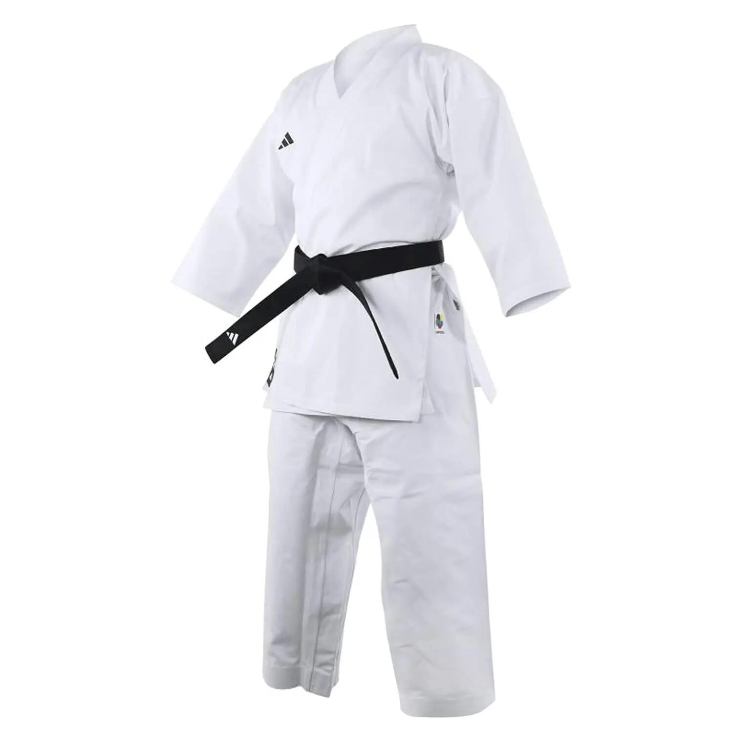Adidas Club K220C Karate Uniform For Men & Women - White|Karate Dress for Multi-Level Training With an Elastic Waistband for Comfort -  1