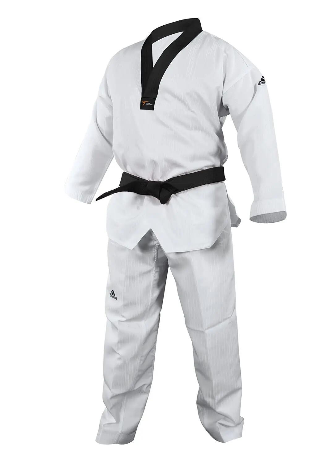 Adidas ADITS01 Polyester Taekwondo Uniform For Men & Women For Training & Initiation - White/Black -  1