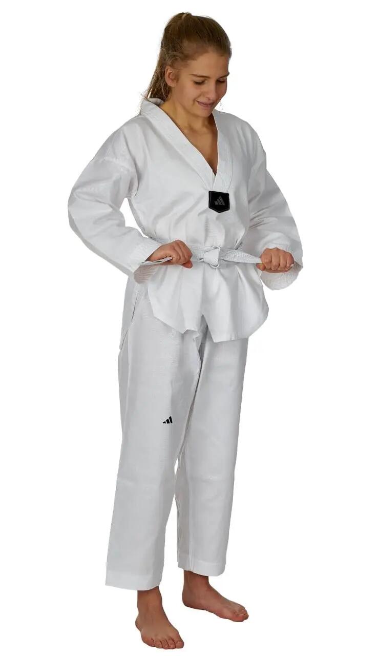 Adidas adiTTN01 Polyester Taekwondo Uniform For Men & Women For Training & Initiation - White -  1