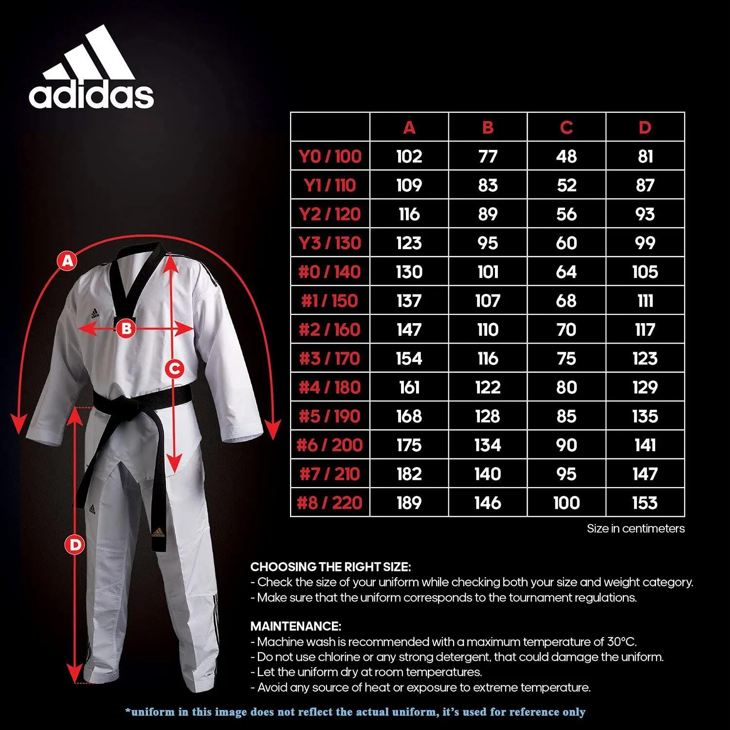 Adidas ADITS01 Polyester Taekwondo Uniform For Men & Women For Training & Initiation - White/Black -  3