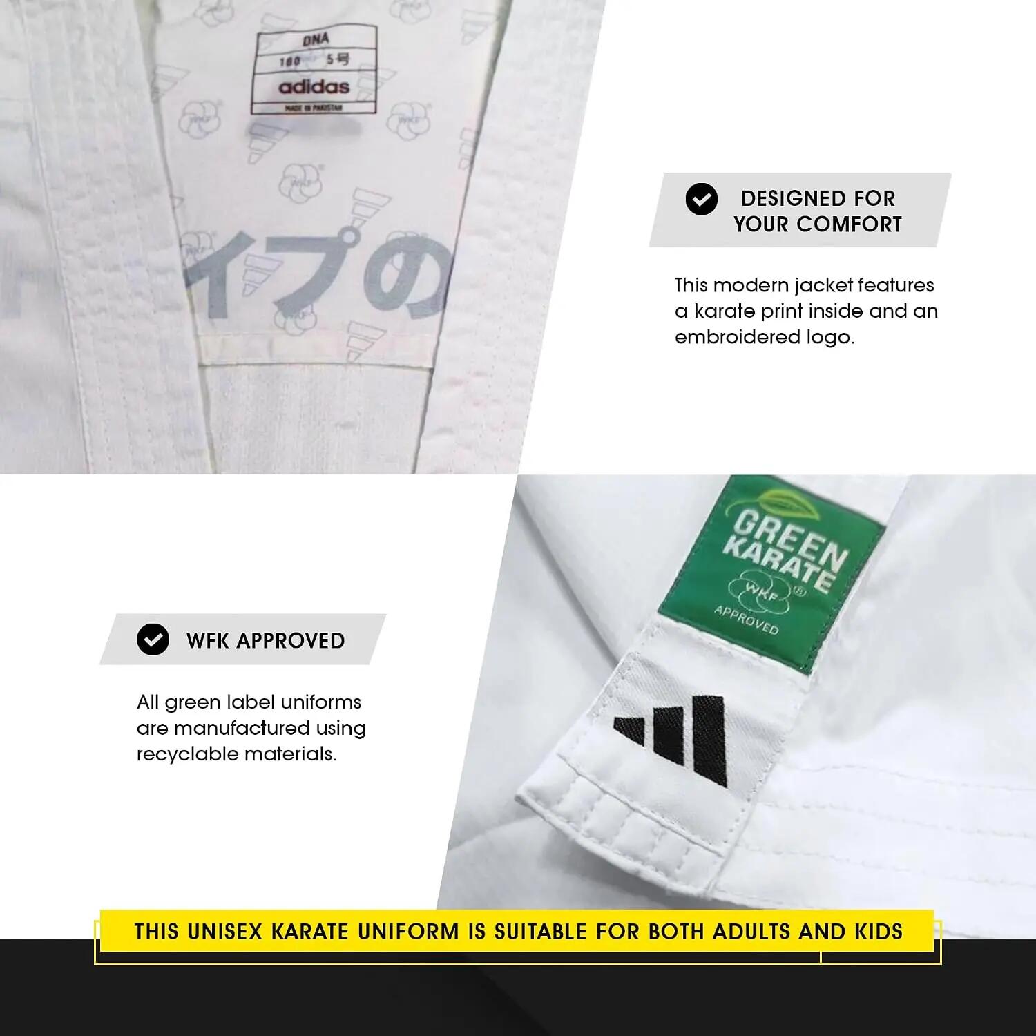 Adidas K220KF Kumite Fighter Karate Uniform For Men & Women - White|For Kumite Competitors Multi-Level Training With an Elastic Waistband for Comfort -  5