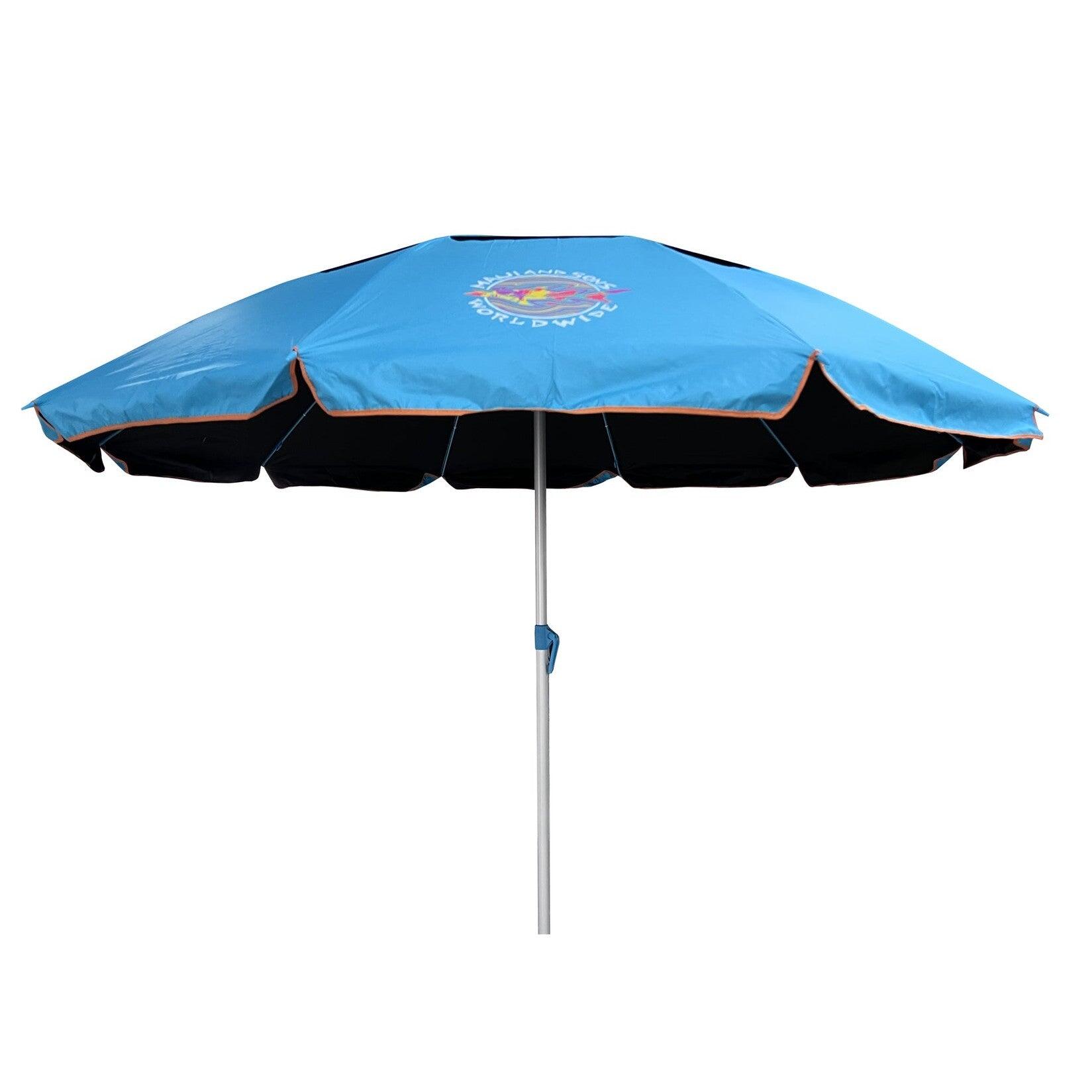 Umbrelă plajă Maui and Sons XL 220 cm, protecție UPF50+, husă inclusă