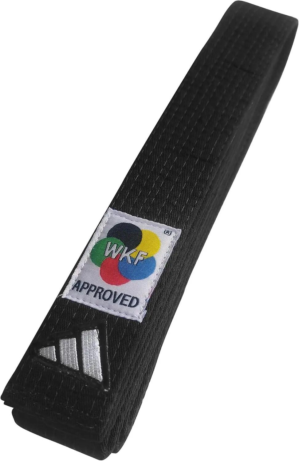 Adidas adiB242K Elite WKF Karate Belt for Martial Arts, Taekwondo, Karate, Judo and Jiu Jitsu - Black -  1
