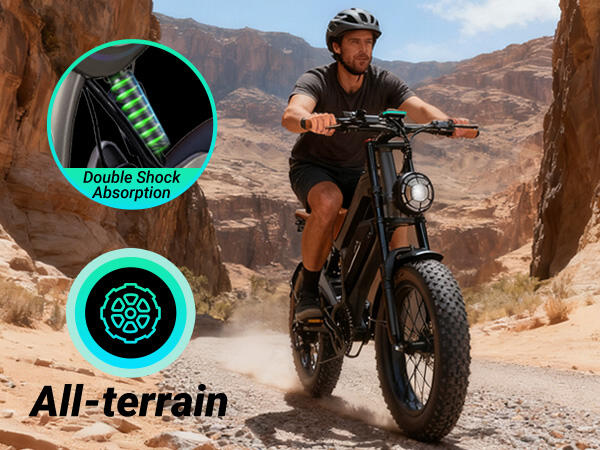 DYU M20 elektrische fiets – actieradius van 60 km, 4,0-inch fat-banden 14/15