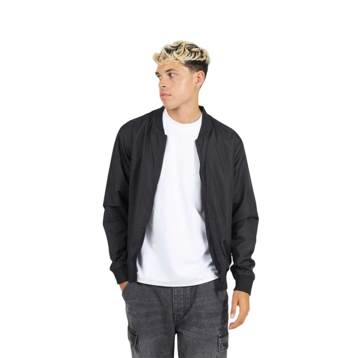 Brave Soul Mens Plain Zip Pocket Bomber Jacket