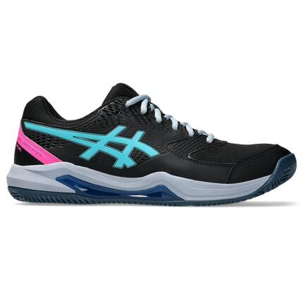 Schoenen - padel - heren - gel dedicate 8 - zwart/energy aqua