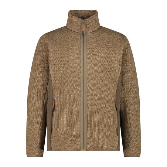 Polaire randonnée homme Man Knit-tech Jacket- Corteccia - marron