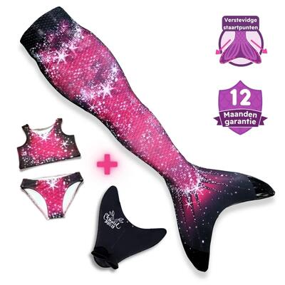 Zeemeerminstaart set pink passion monovin & bikini zwemkleding