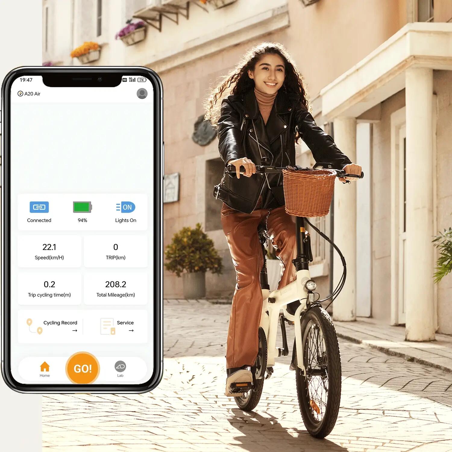 A DECE OASIS EBike Air 20S Faltbares E-Fahrrad,klapprad Riemenantrieb,Pedelec 8/10