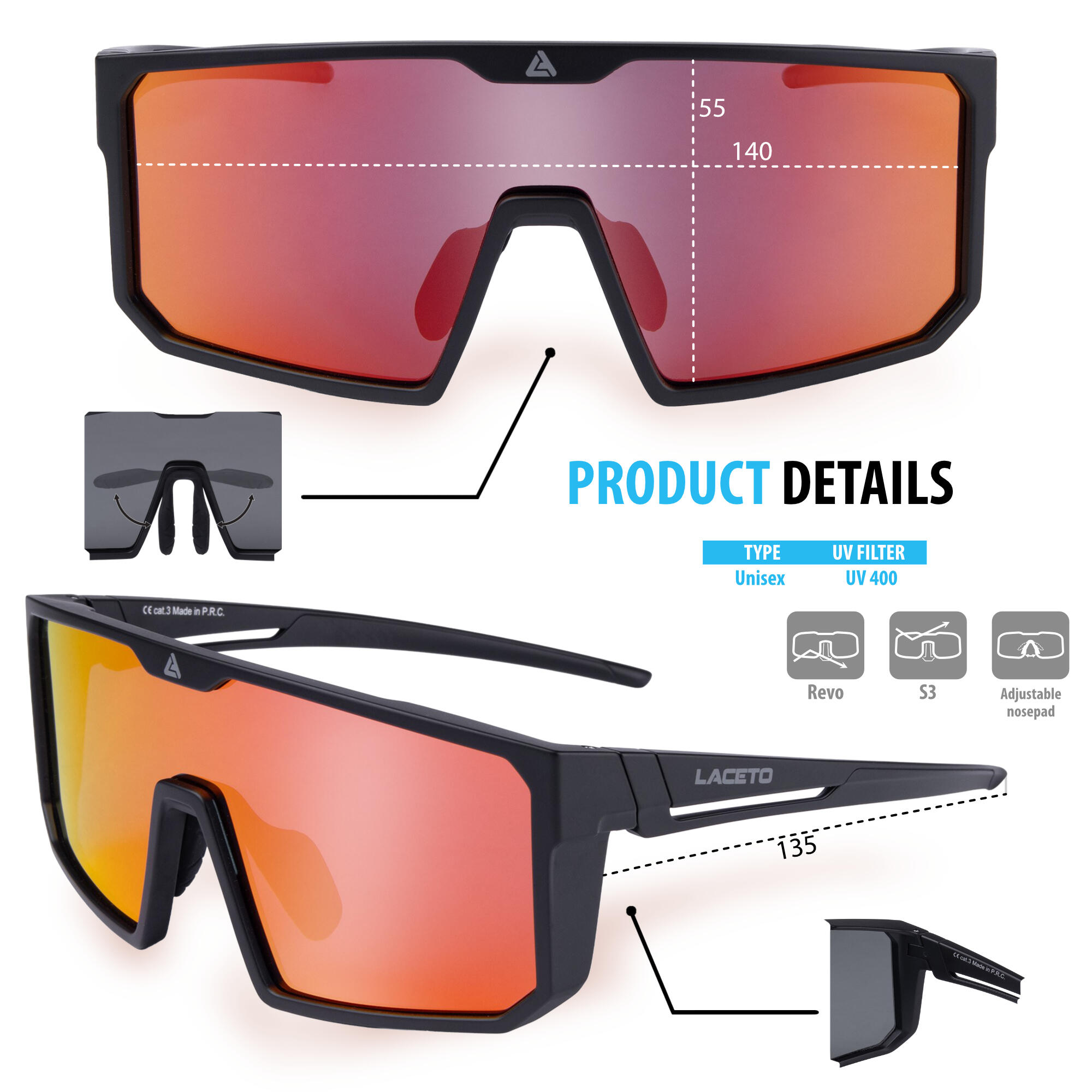 Lunettes de soleil VOLT Black-Red – polarisées 5/5