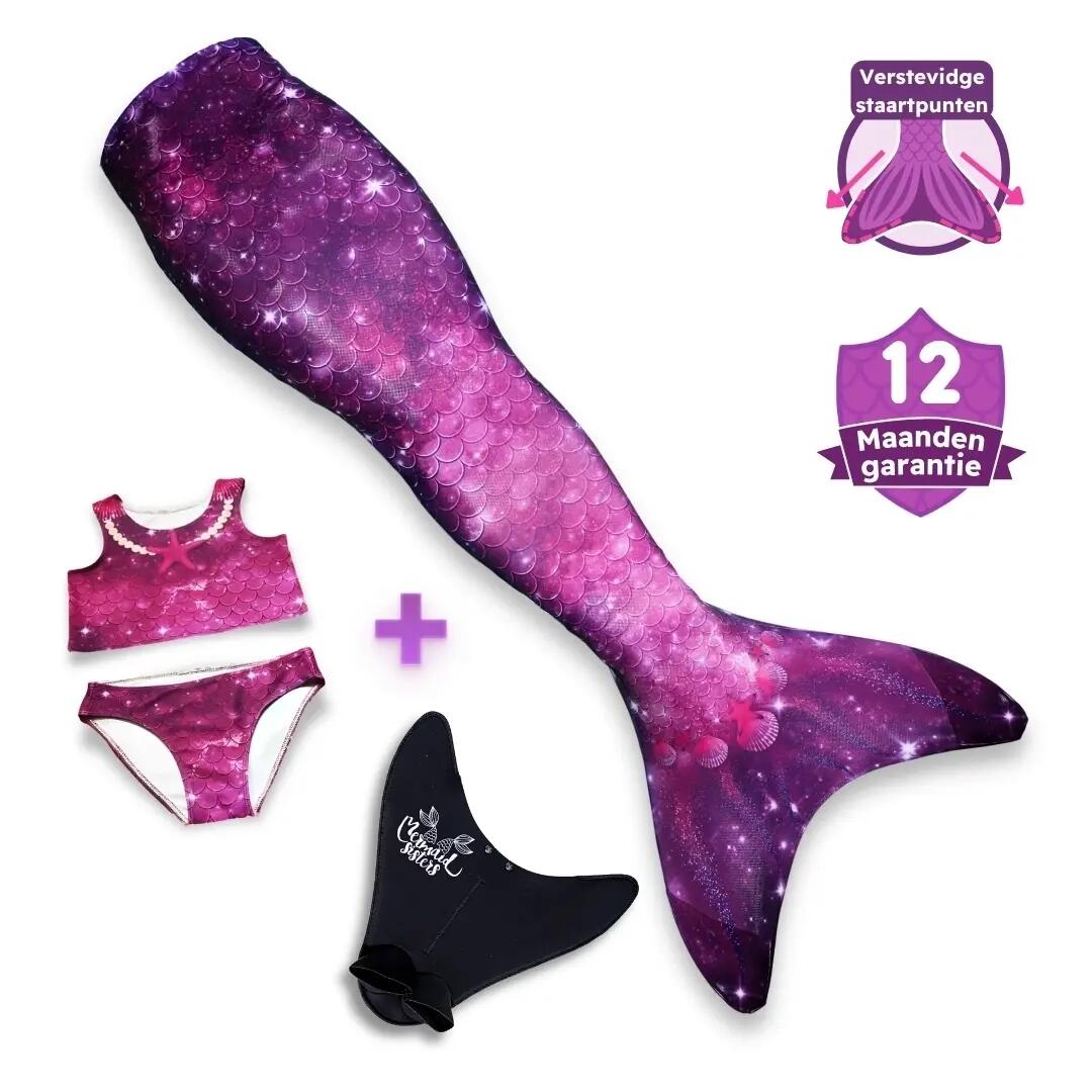 Zeemeerminstaart Set Paars Monovin & Bikini Zwemkleding voor meisjes 1/7
