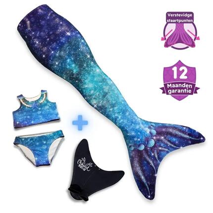 Ensemble queue de sirène bleu monopalme et bikini maillot de bain pour filles