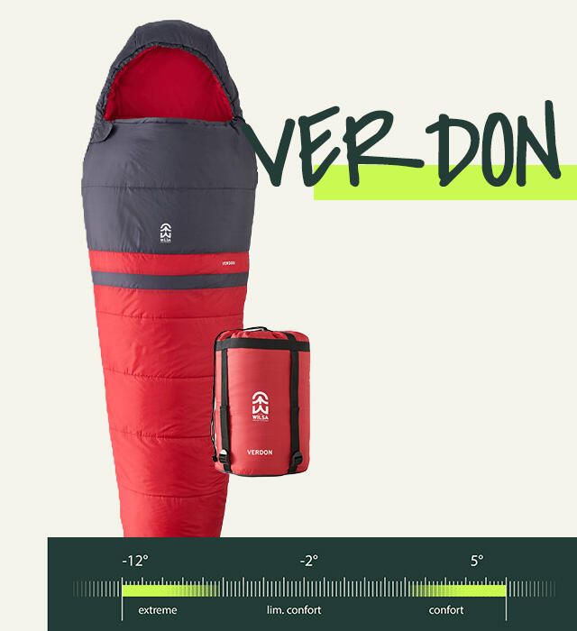 Sac de Couchage Loisir Verdon Gris et rouge Gauche 6/6
