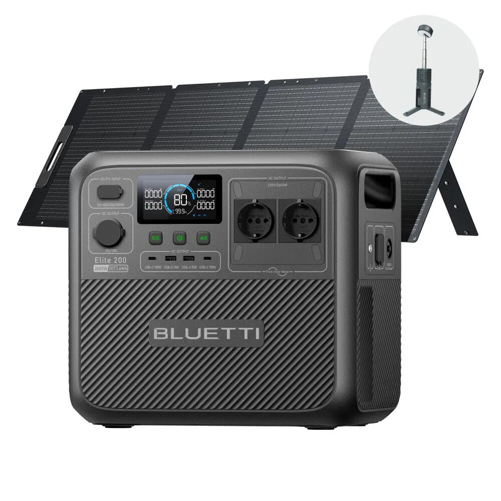 Elite 200 V2 solar generator 2073Wh + 200W panel for camping and emergency power