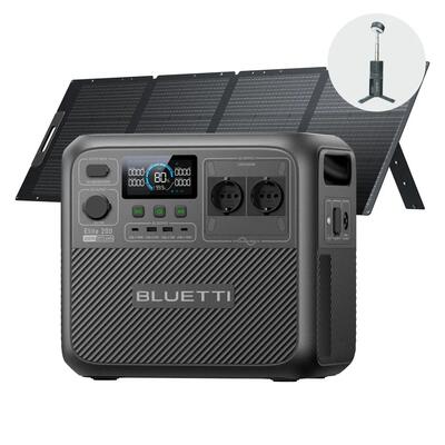 Bluetti elite 200 v2 zonne-generator 2073wh+200w paneel voor camping,noodstroom
