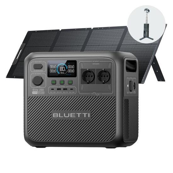 BLUETTI Elite 200 V2 Générateur +200W Panneau Solaire, 2073Wh pour Camping-car