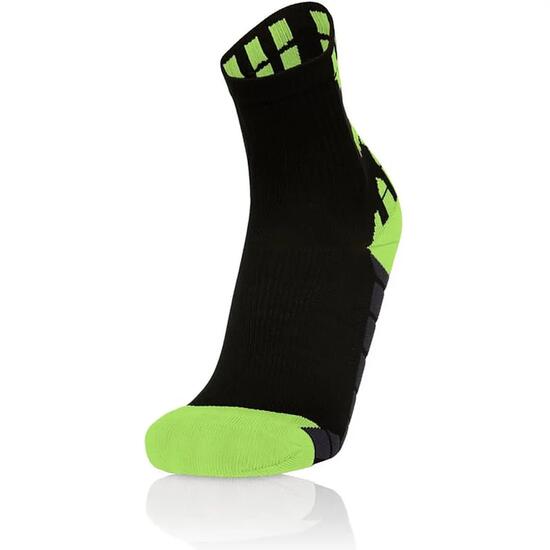 Chaussettes course - Compressives - Interval - Noir/Jaune fluo
