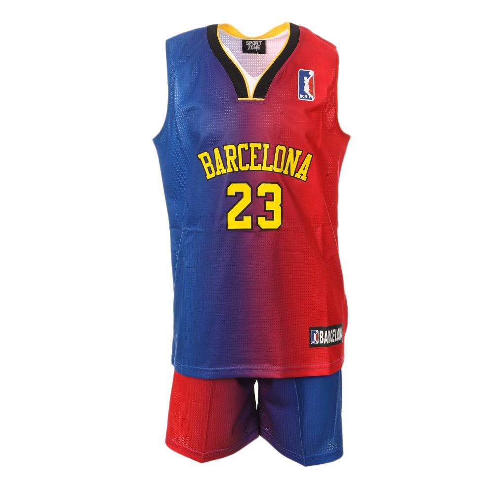 Barcelona Ensemble de basketball Bleu/Rouge Enfant Sport Zone 1/3