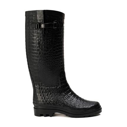 Bottes de pluie imprimé animal AIGLENTINE 2 Femme Noir