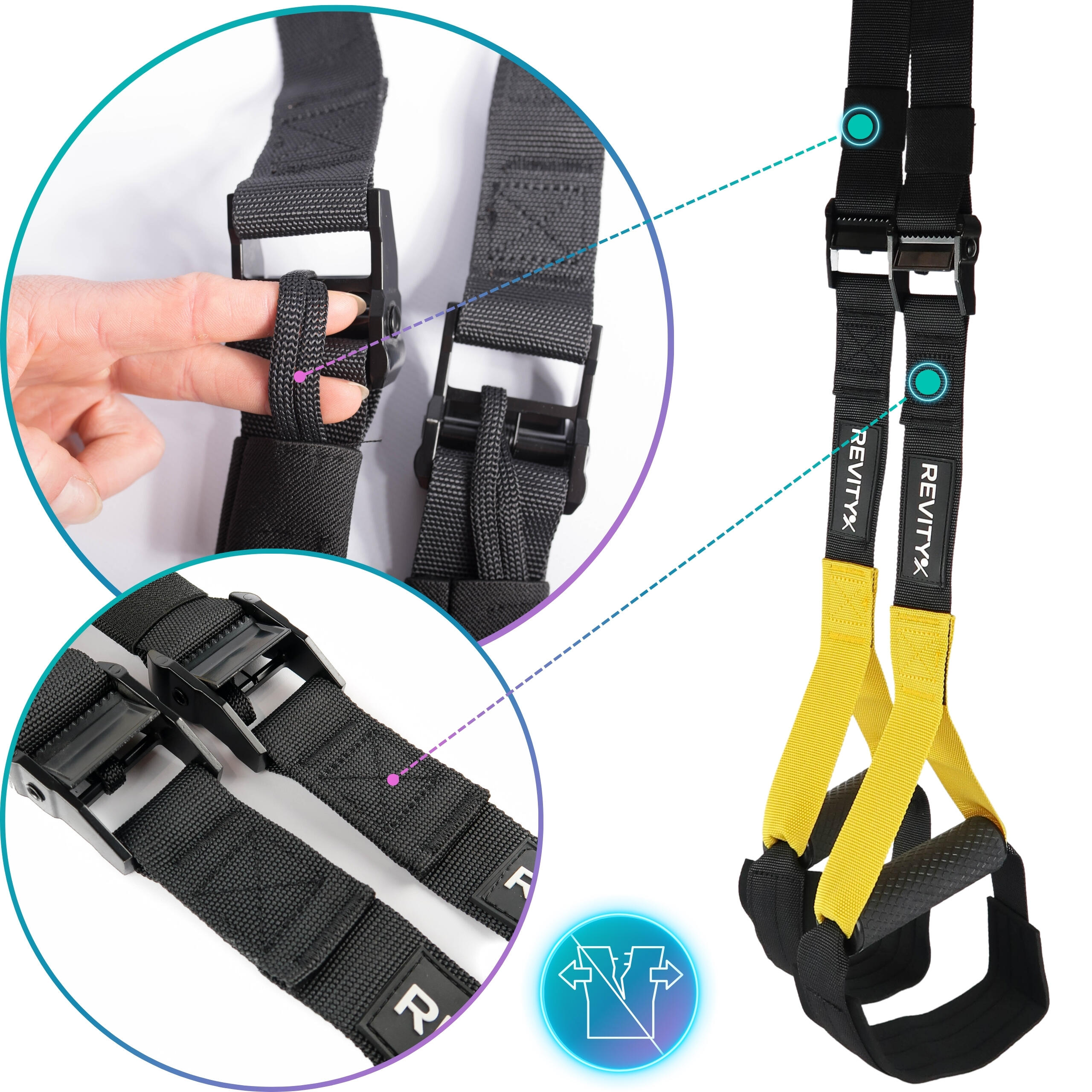 Suspension Trainer Set Gravity Trainer Premium Met Draagtas, PDF-trainingsschema 10/13