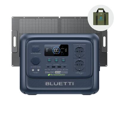 Bluetti elite 100v2 1800w/1024wh zonnegenerator met 100w zonnepaneel