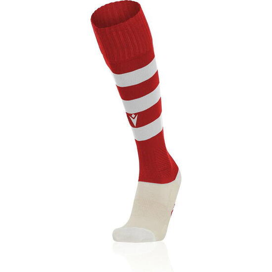 Chaussettes de football - Compression - Macron Hoops - Rouge/Blanc