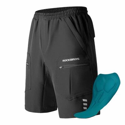 Pantaloncini da ciclismo con fodera interna e tasche con cerniera ROCKBROS