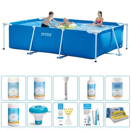 INTEX Piscina con estructura Rectangular - 300x200x75 cm - 11-piezas S43239