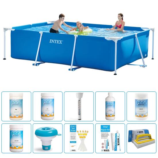 INTEX Piscina con estructura Rectangular - 300x200x75 cm - 11-piezas S43239