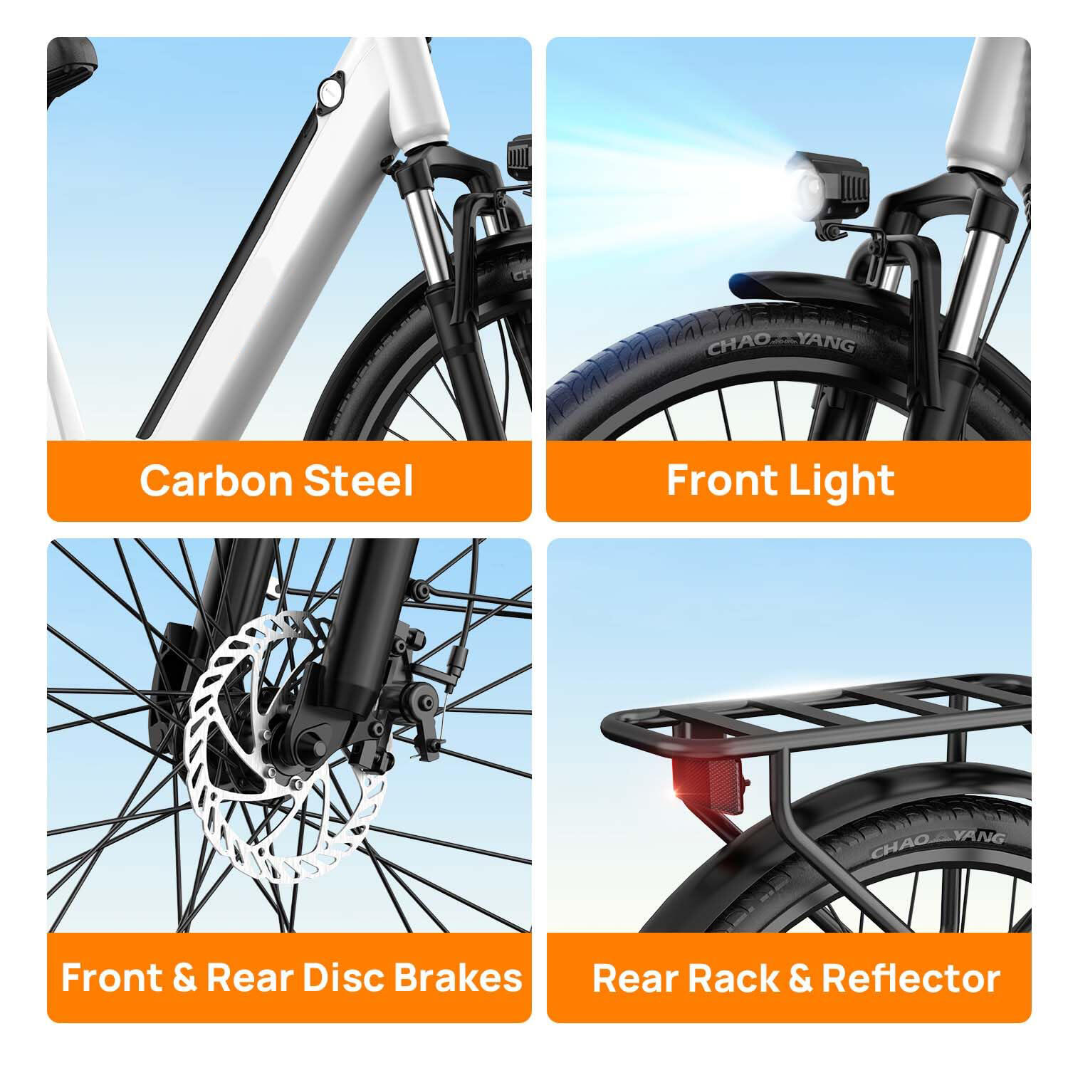 Vélo électrique - Homme - 36V 13Ah, 250W - E26 - Blanc 4/7