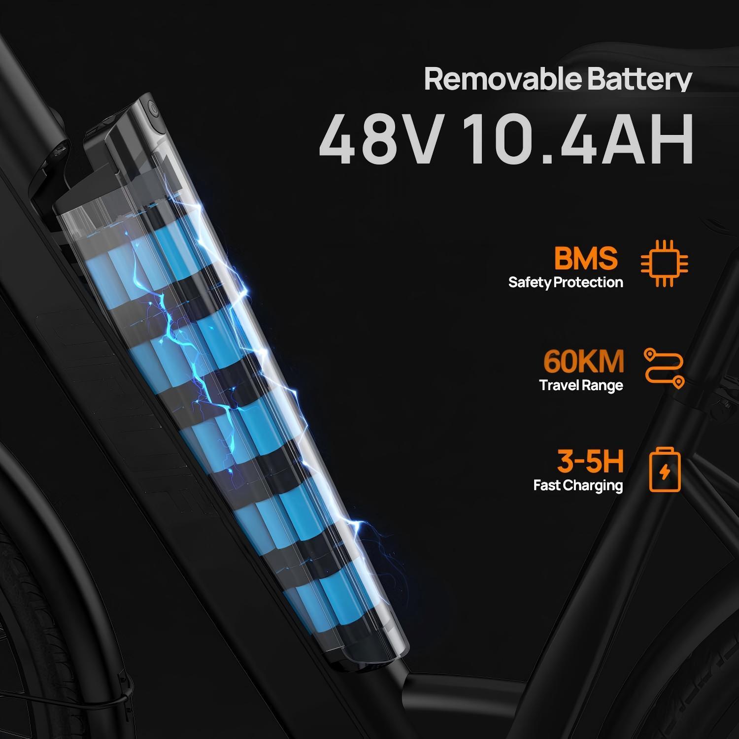 Vélo électrique - Homme - 36V 13Ah, 250W - E26 - Blanc 2/7