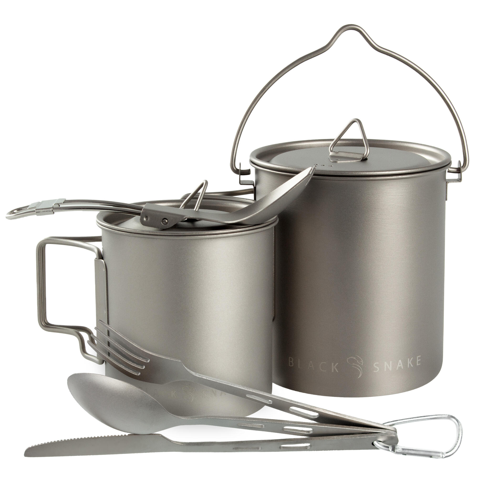 Titan Camping Set 6-teilig - Outdoor Geschirr & Besteck mit Topf, ultraleicht 3/7