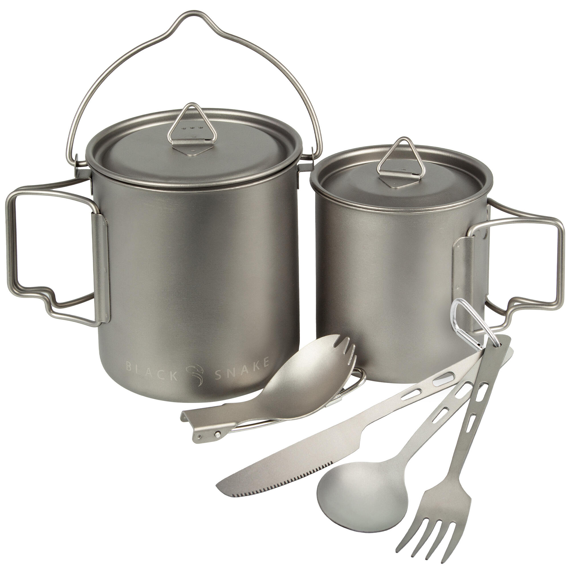 Titan Camping Set 6-teilig - Outdoor Geschirr & Besteck mit Topf, ultraleicht 2/7