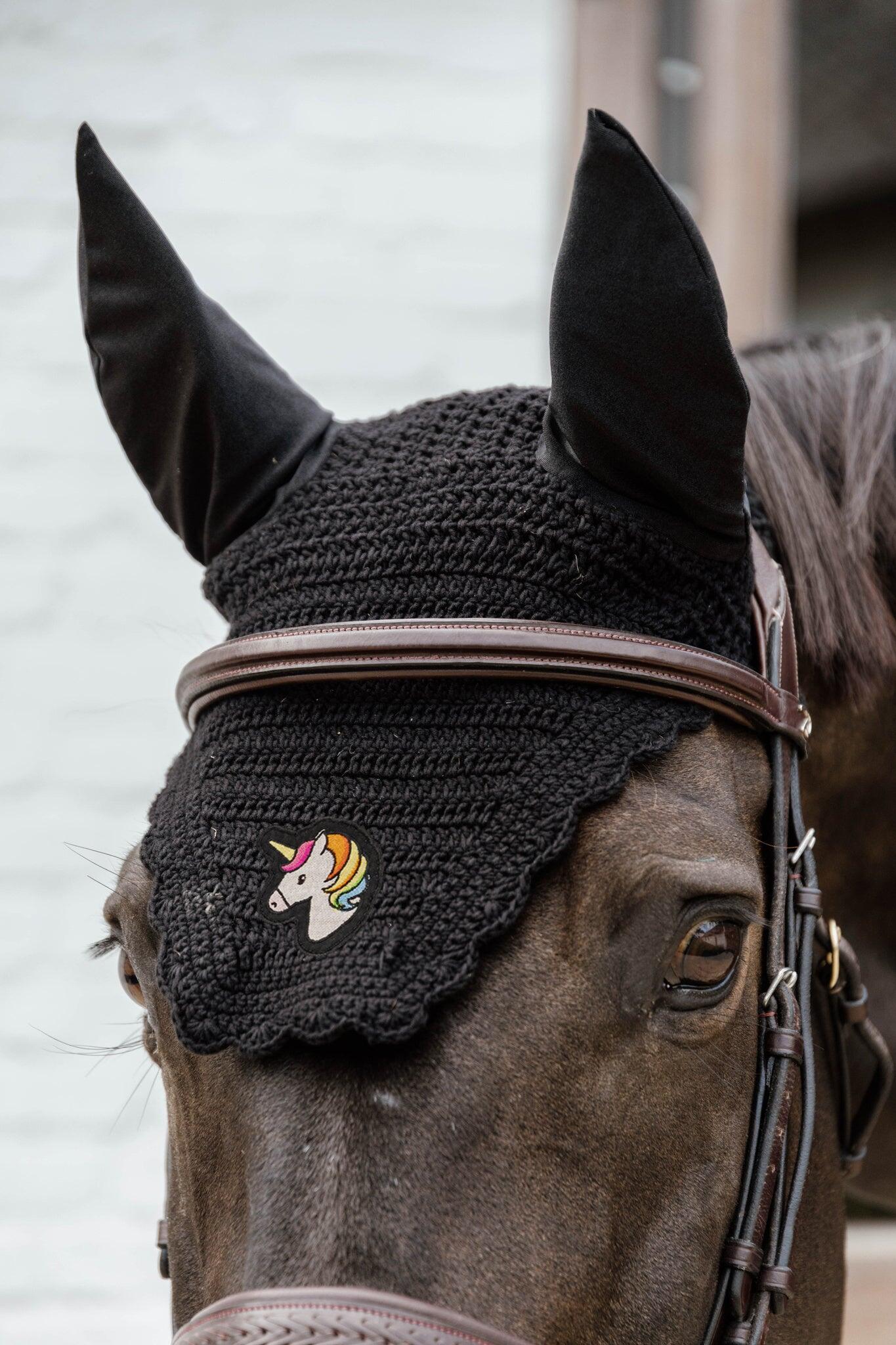 Bonnet anti-mouches Wellington Wave Noir Licorne - Kentucky 2/3