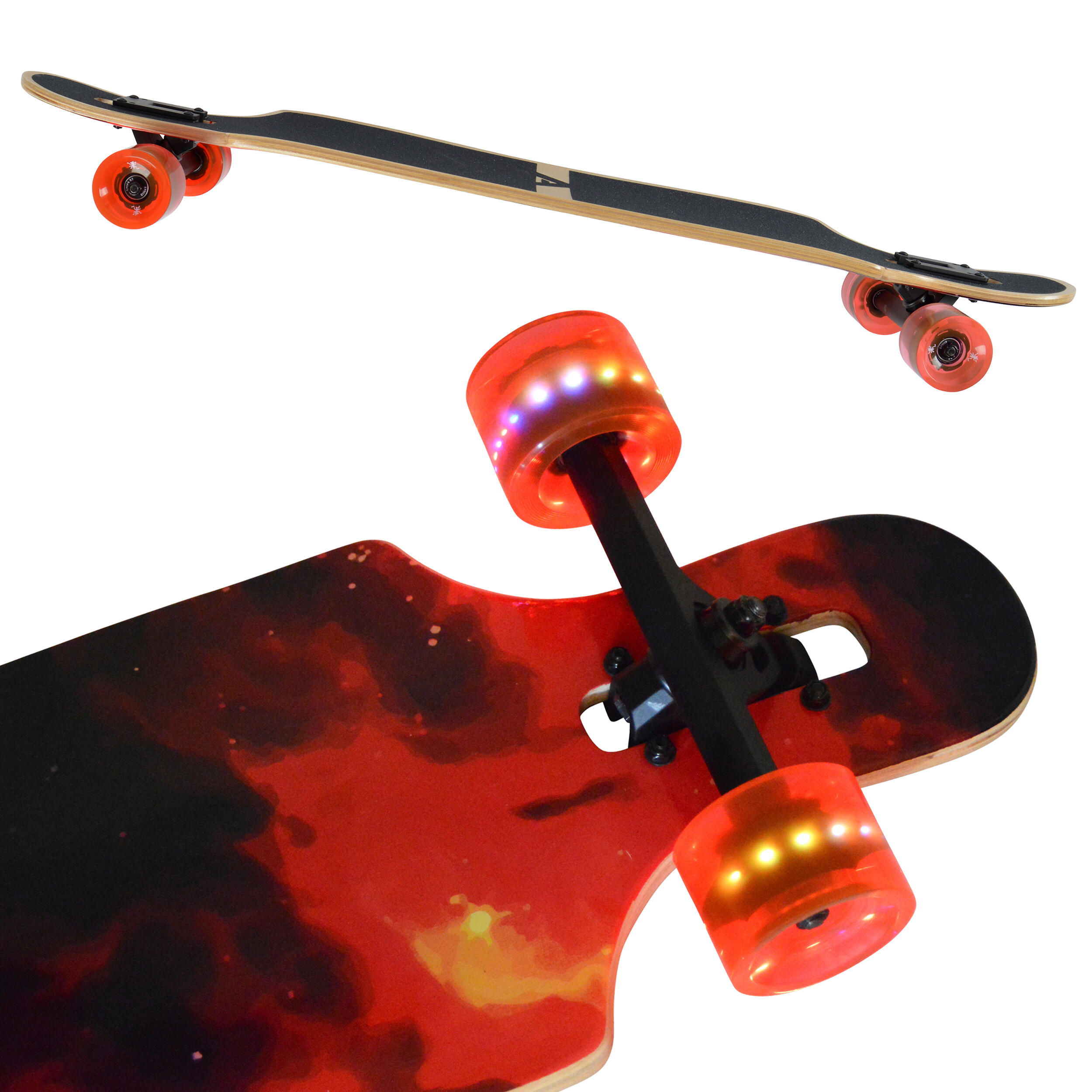Longboard 40" Edición Especial, ABEC Alta Velocidad, Drop-Through Freeride 5/7