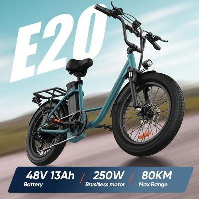 Elektrische fiets - stad - heren - e20 - 250w, 48v 13ah accu - zwart
