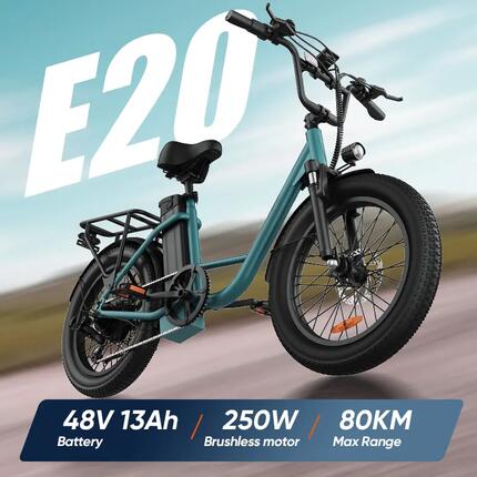 Vélo électrique - Ville - Homme - 250W, 48V 13Ah amovible - E20 Noir