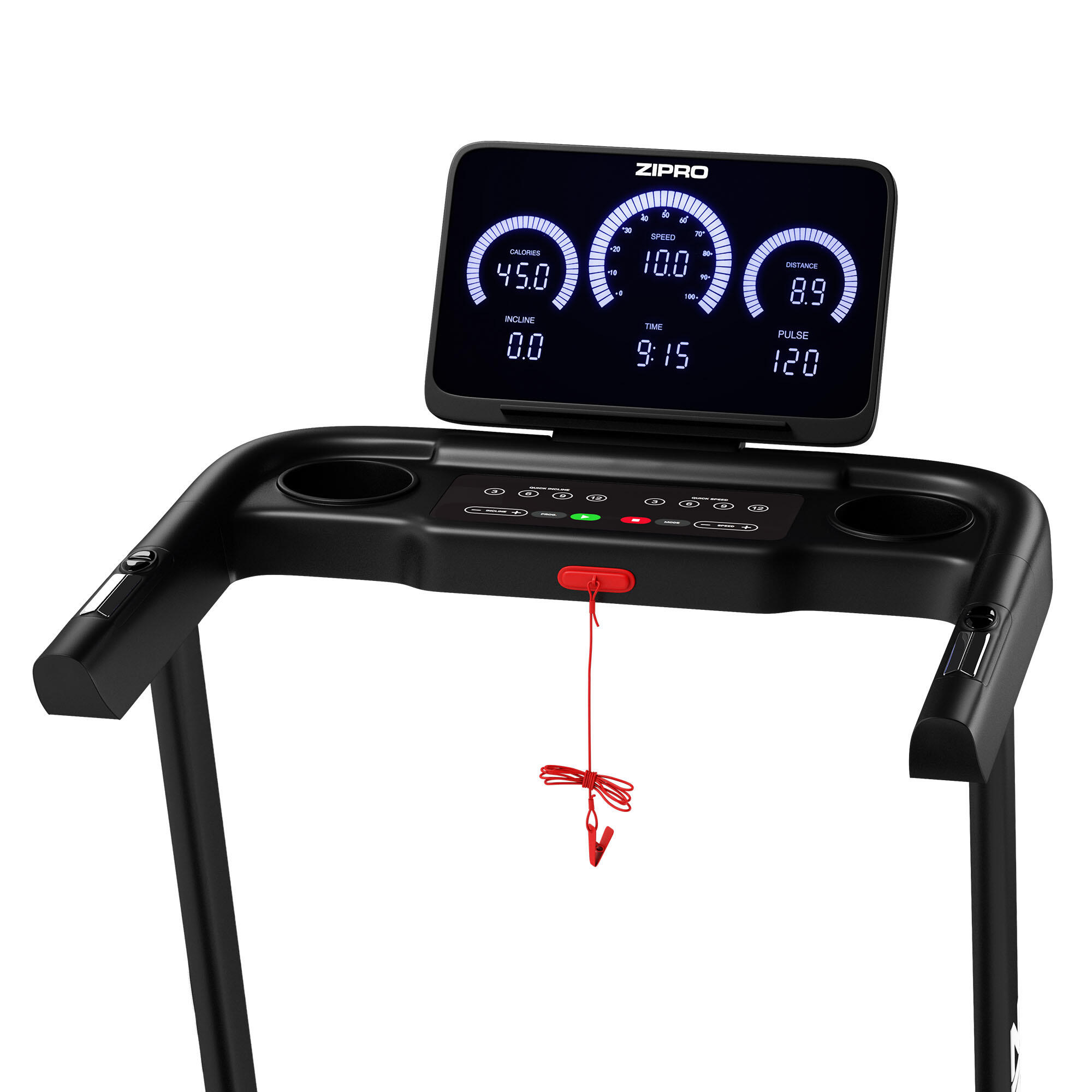 Tapis de course Zipro Luma 12 km/h 120 x 44 cm FitShow Kinomap Écran LCD 10/16