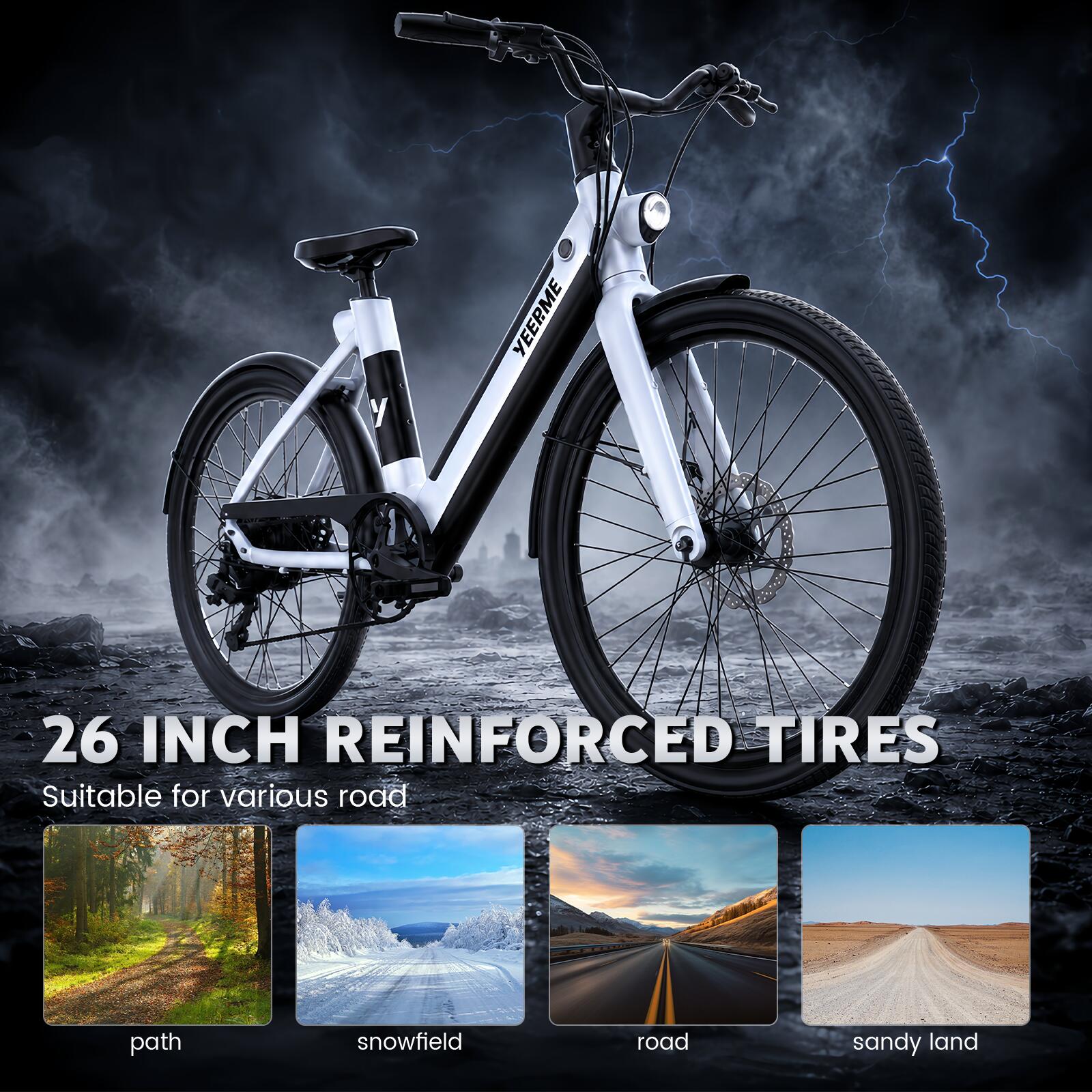 Bicicletta elettrica 26" 250W 345Wh 60 Km 7 velocità DAY PLUS 2 telaio basso 5/8