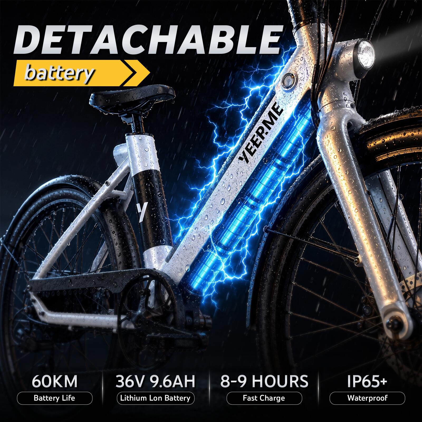 Bicicletta elettrica 26" 250W 345Wh 60 Km 7 velocità DAY PLUS 2 telaio basso 3/8