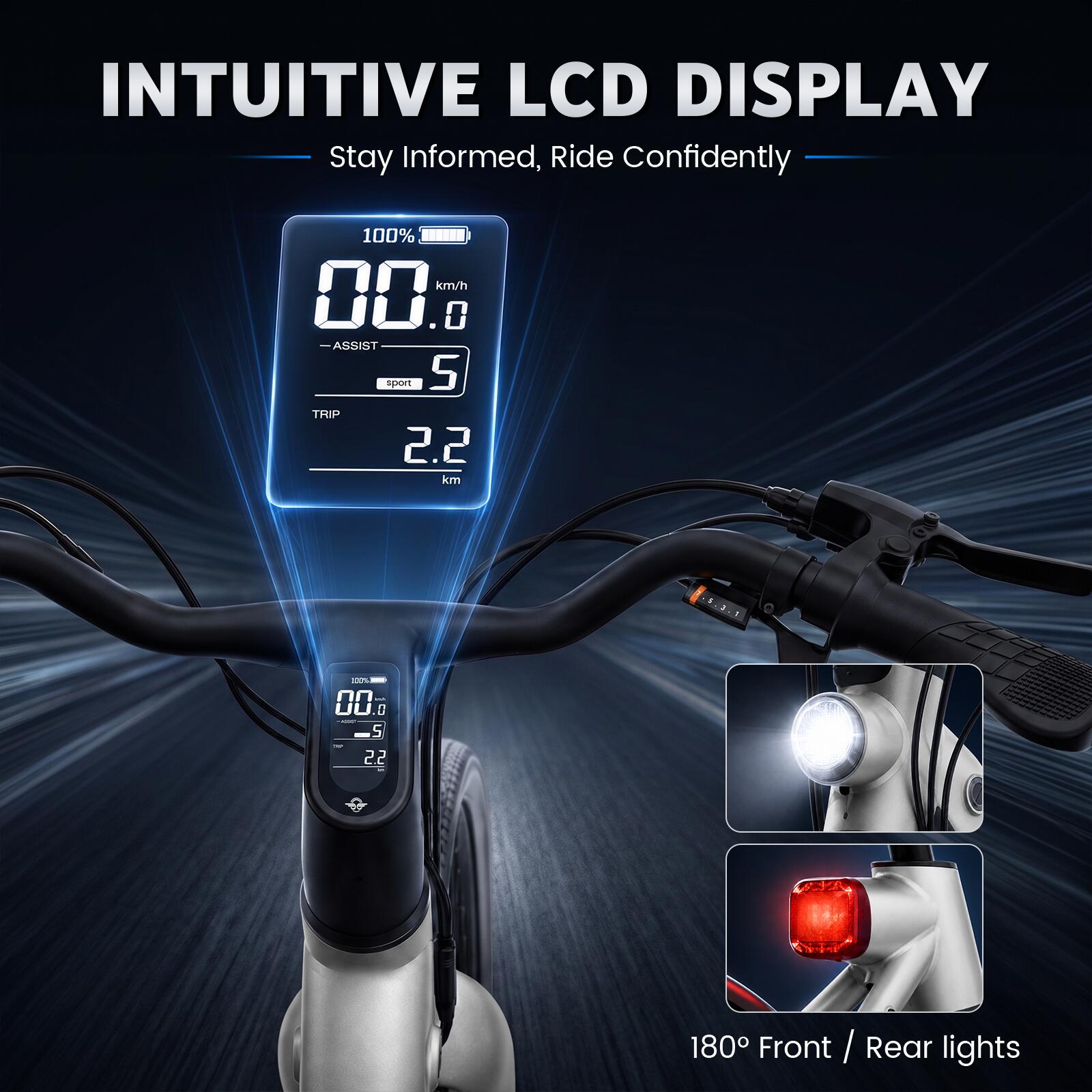 Bicicletta elettrica 26" 250W 345Wh 60 Km 7 velocità DAY PLUS 2 grigio basso 5/8