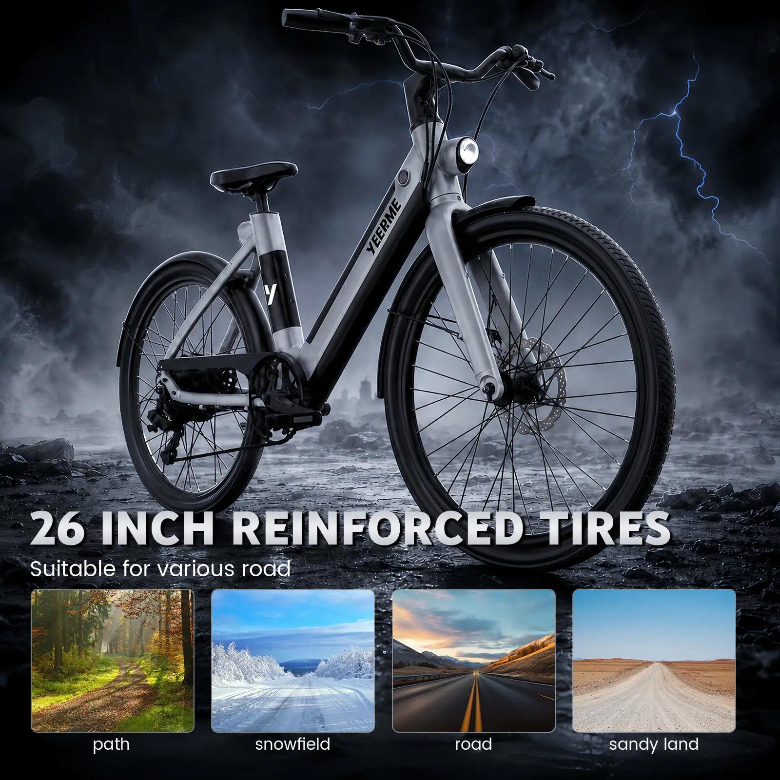 Bicicletta elettrica 26" 250W 345Wh 60 Km 7 velocità DAY PLUS 2 grigio basso 4/8