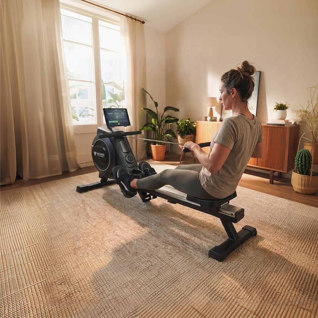 Entrenador de remo - Máquina de remo con aplicación y Bluetooth - Color: Negro 3/15