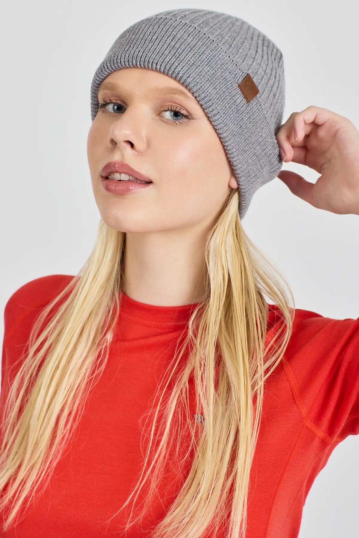 Czapka zimowa 100% wełna merino - Icewall (250 g/m²) Szary 2/3