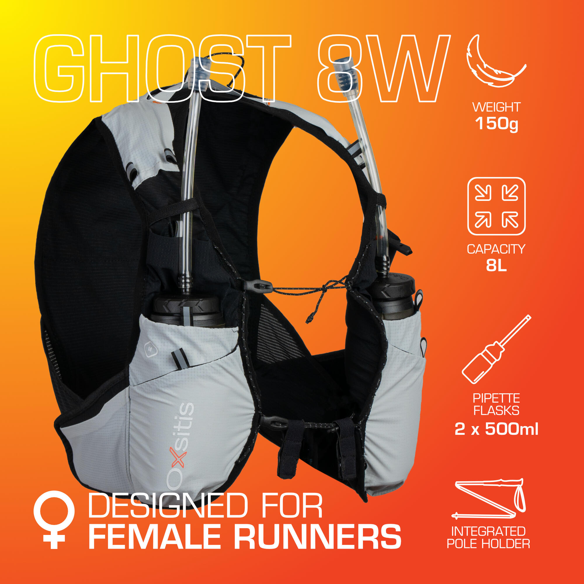 Gilet d’hydratation - Trail - Femme - Ultraléger, 8 L - Ghost 8W - Prune 3/7