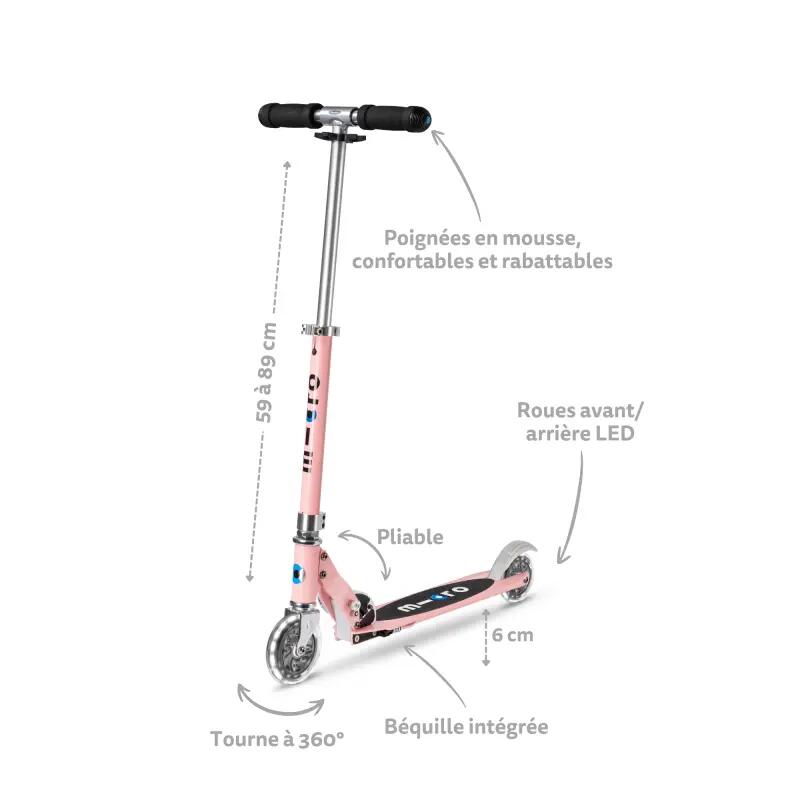 Monopattino Micro Sprite LED - Rosa Neon 6/7