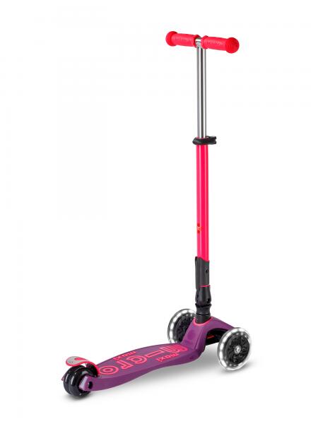 Trotinete Infantil Micro Maxi Deluxe NEON Dobrável LED Lilás/Rosa 4/7