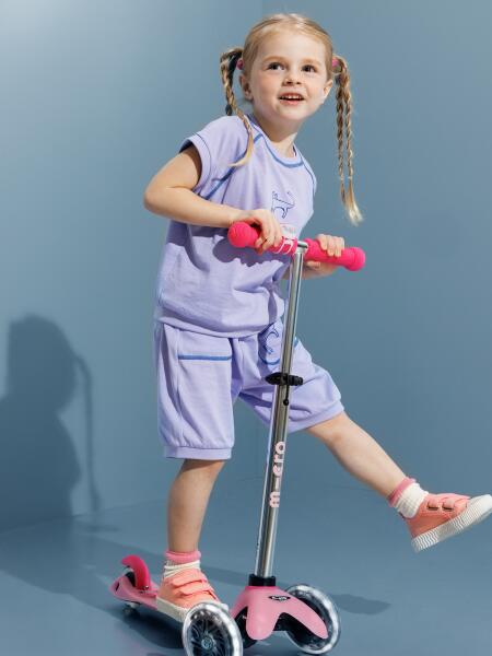 MICRO Trottinette Enfant MINI Deluxe Glow LED Rose 2/7