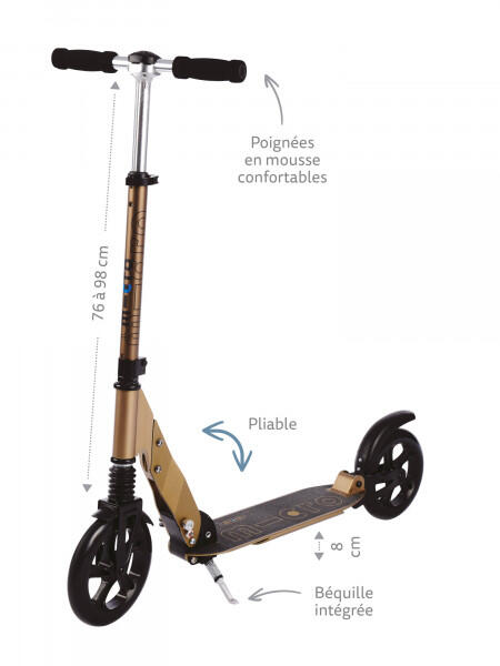 Micro Suspension Scooter Mitternachtsblau – PU 200 mm 3/6